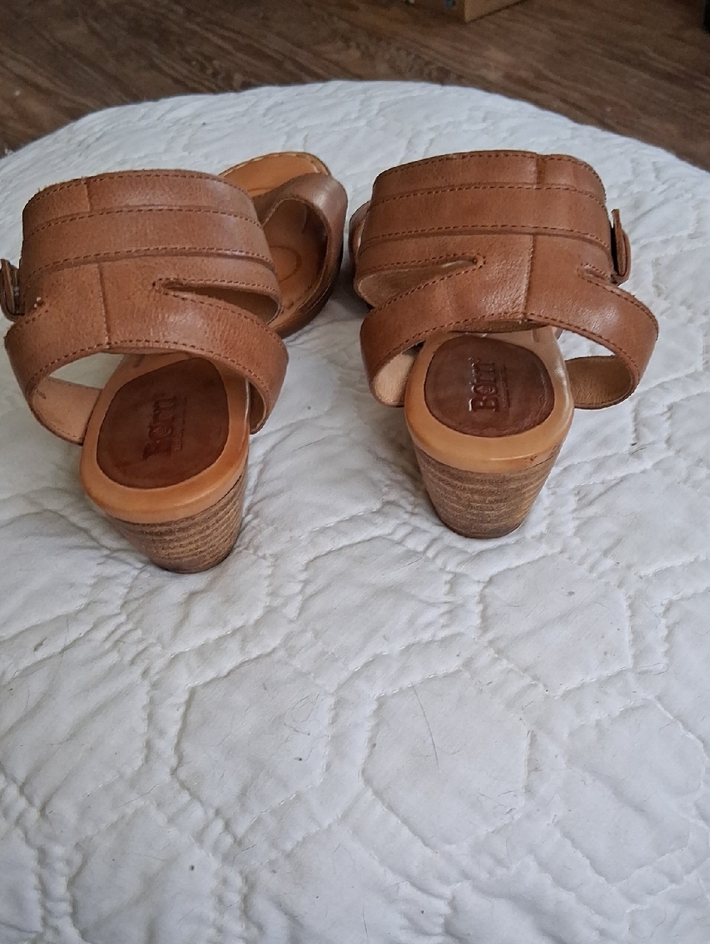 Born Tan Leather Ankle Strap Sandals - Picture 5 of 9
